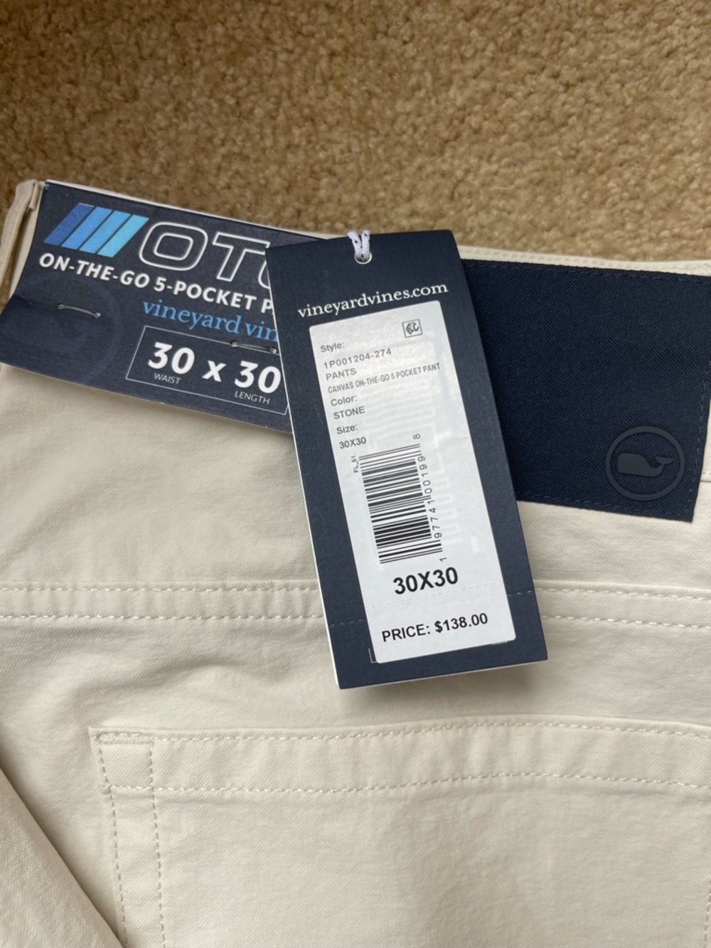 Vineyard Vines Men’s Cargo Pants in Stone